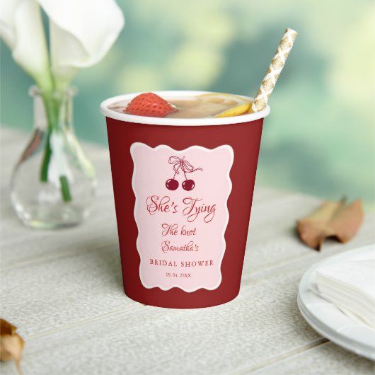 Gobelets En Papier She is tying the knot Bridal Shower (Insitu)