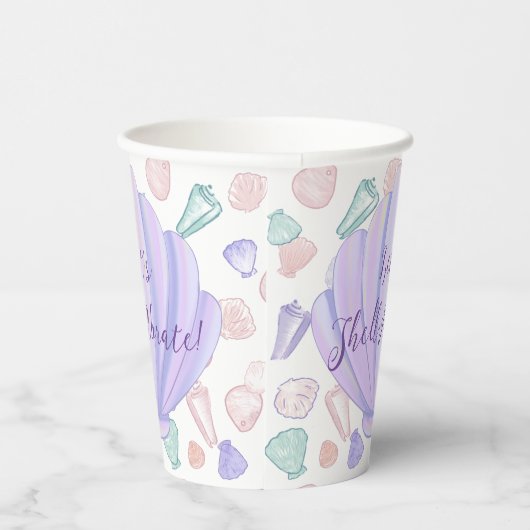 Gobelets En Papier Shell Game Pastel Seashell fête d'anniversaire (Droite)