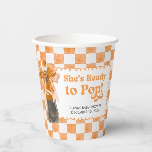 Gobelets En Papier She's Ready to Pop Baby Shower (Recto)