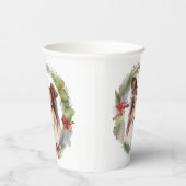 Gobelets En Papier Shetland Sheepdog Christmas Wreath Festive Pup (Droite)