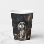 Gobelets En Papier Shih Tzu Citrouilles Halloween effrayant (Verso)