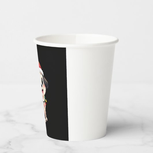 Gobelets En Papier Shih Tzu Santa Christmas Tree Lights Xmas Dog Love (Gauche)