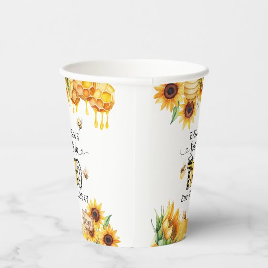 Gobelets En Papier Si doux à être deux 2ème anniversaire fleuri (Droite)