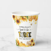 Gobelets En Papier Si doux à être trois fleuris 3e anniversaire (Recto)