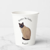 Gobelets En Papier Siamese cat cartoon (Verso)