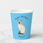 Gobelets En Papier Siamese cat cartoon (Verso)