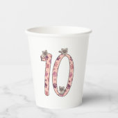 Gobelets En Papier Siamese Chat Dixième Anniversaire Pour Enfants Cha (Recto)