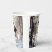 Gobelets En Papier Sibérien Husky Laisser Neige Noël (Droite)