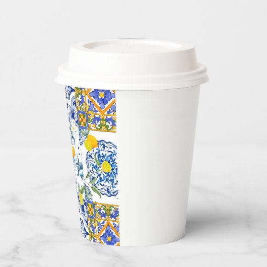 Gobelets En Papier Sicilian style,summer art       (Gauche)