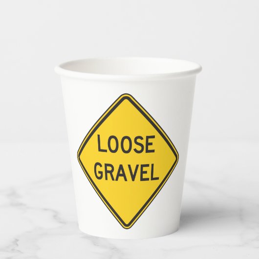 Gobelets En Papier Signal d'avertissement de perte de gravier (Recto)