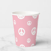 Gobelets En Papier Signal de paix rose Retro (Verso)