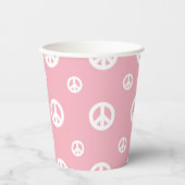 Gobelets En Papier Signal de paix rose Retro (Recto)