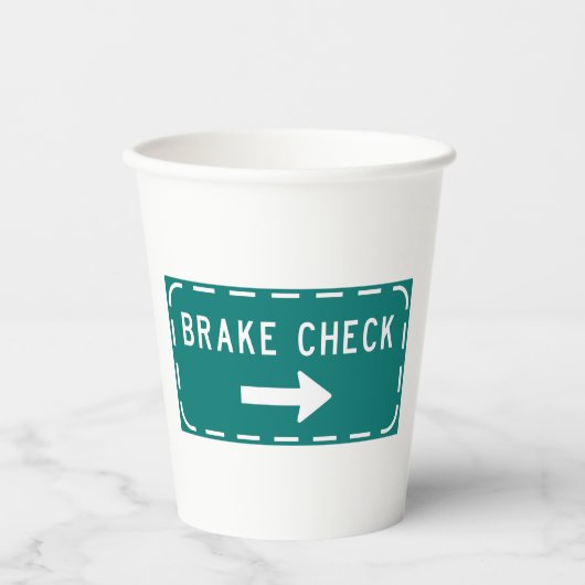 Gobelets En Papier Signal routier de contrôle de freinage avec flèche (Recto)