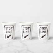 Gobelets En Papier Signal routier Stop Line