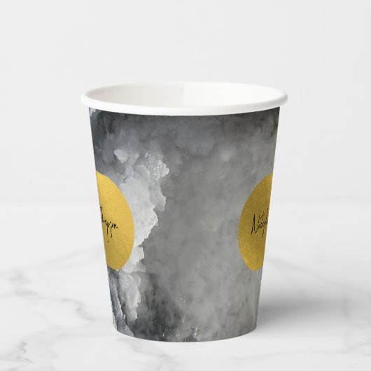 Gobelets En Papier Signature Black Gold Foil Sea Crystals (Gauche)