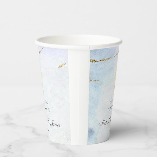 Gobelets En Papier Signature bleu moderne Baptême Christening (Droite)