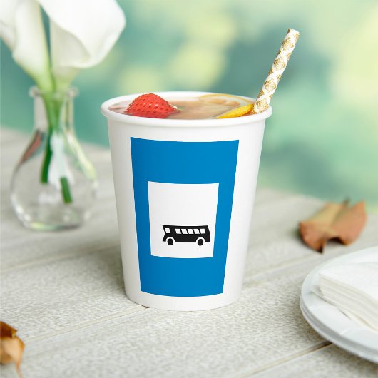 GOBELETS EN PAPIER SIGNE D'ARRÊT D'ARRÊT DE TRANSPORT PUBLIC