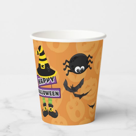 Gobelets En Papier Signe Jack o' Lantern sorcière Halloween (Verso)