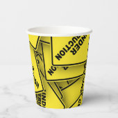 Gobelets En Papier Signes de construction en cours (Verso)