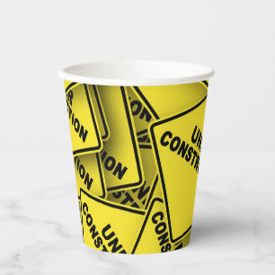 Gobelets En Papier Signes de construction en cours