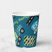 Gobelets En Papier Signes et camions de construction (Gauche)