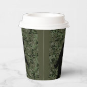 Gobelets En Papier Silhouette Bigfoot sur Camouflage numérique Woodla (Droite)