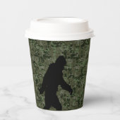 Gobelets En Papier Silhouette Bigfoot sur Camouflage numérique Woodla (Recto)