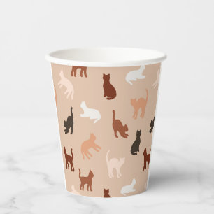 Gobelets En Papier Silhouette de chat