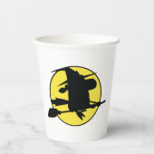 Gobelets En Papier Silhouette de sorcière d'Halloween (Recto)