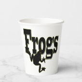 Gobelets En Papier Silhouette d'une Escalade de grenouille dans le mo (Verso)