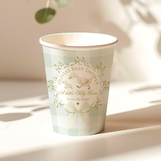 Gobelets En Papier Silly Goose Gender neutral Sage Baby Shower