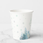 Gobelets En Papier Silver & Mint Winter merveilleland Boy Birthday Pa (Recto)