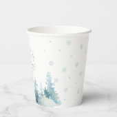 Gobelets En Papier Silver & Mint Winter Onderland 1er anniversaire fê (Verso)