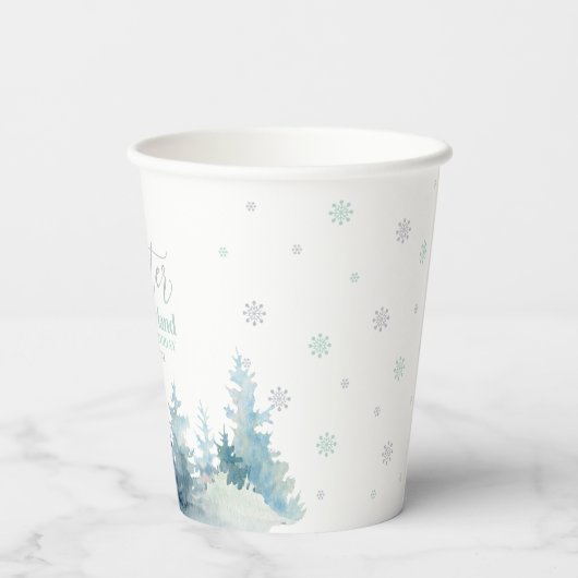 Gobelets En Papier Silver & Mint Winter Onderland 1er anniversaire fê (Verso)