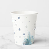Gobelets En Papier Silver & Navy Winter Onderland 1er anniversaire (Recto)