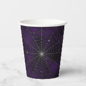 GOBELETS EN PAPIER SILVER PURPLE ÉFFRAYANT HALLOWEEN SPIDER WEB (Recto)
