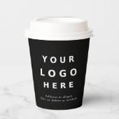 Gobelets En Papier Simple Black Minimal Business Logo Custom (Recto)