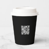 Gobelets En Papier Simple Black Minimalist Business logo QR code (Verso)