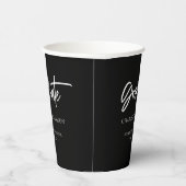 Gobelets En Papier Simple Black White Custom Graduation Party (Droite)