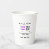Gobelets En Papier Simple code QR minimal ajouter un logo nom de code (Verso)