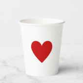 Gobelets En Papier Simple cœur rouge de la Saint-Valentin (Verso)