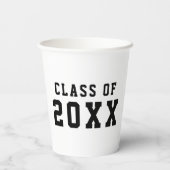 Gobelets En Papier Simple Couleur personnalisée Varsity Graduation An (Verso)