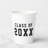 Gobelets En Papier Simple Couleur personnalisée Varsity Graduation An (Recto)