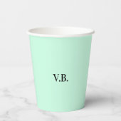 Gobelets En Papier Simple couleur unie ajouter nom texte monogramme (Verso)