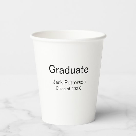 Gobelets En Papier simple diplôme minimal ajouter nom classe moderne (Verso)