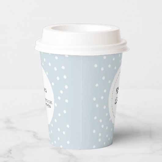 Gobelets En Papier Simple Dusty Blue Minimal Business Logo Personnali (Droite)