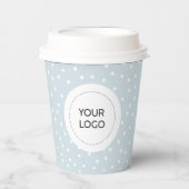 Gobelets En Papier Simple Dusty Blue Minimal Business Logo Personnali (Recto)