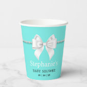 Gobelets En Papier Simple Elegant Aqua Turquoise Fancy Baby shower Ti (Verso)