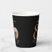 Gobelets En Papier Simple Elegant Black Gold Photo 80e anniversaire (Gauche)