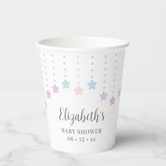 Gobelets En Papier Simple Elegant Twinkle Little Stars Baby shower (Recto)